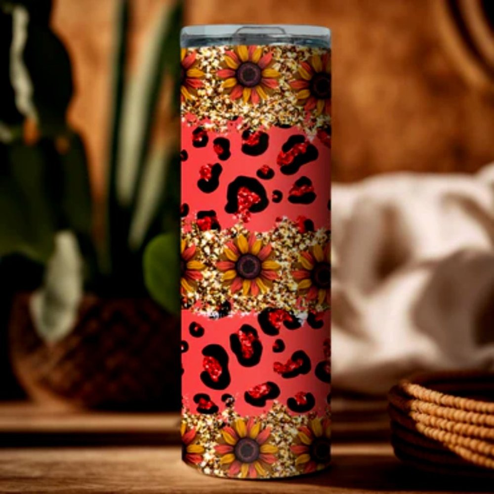 Leopard Sunflower 20 0z Stainless Steel Tumbler